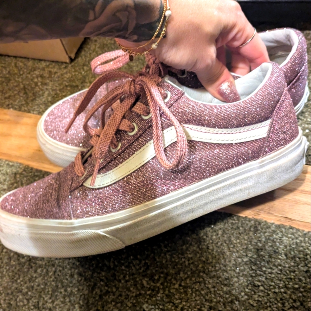 Vans Women's Pink Glitter Sneakers